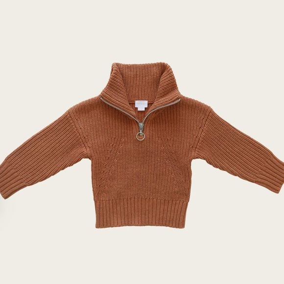 Jamie Kay Bradley Knit Half Zip Sweater in Tawny Marle | 1YR - Picture 1 of 8